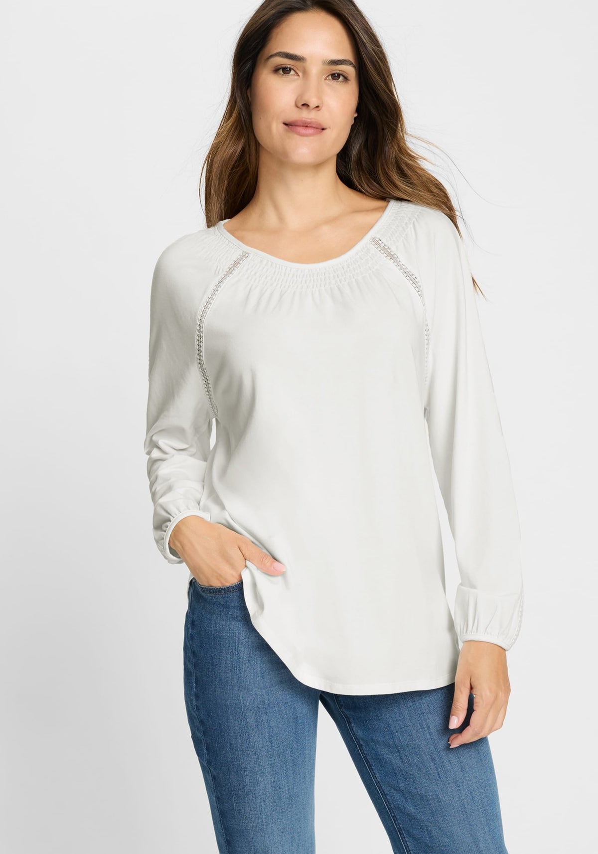 T-shirt en dentelle avec empiècement