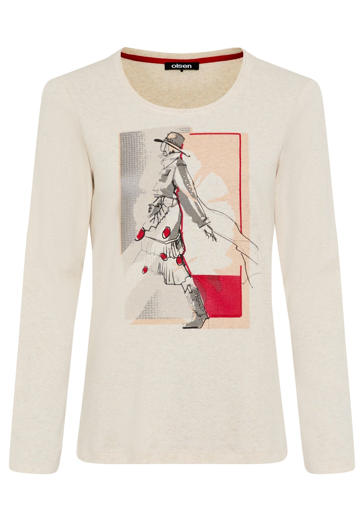 Fashion Girl Placement Print T-Shirt