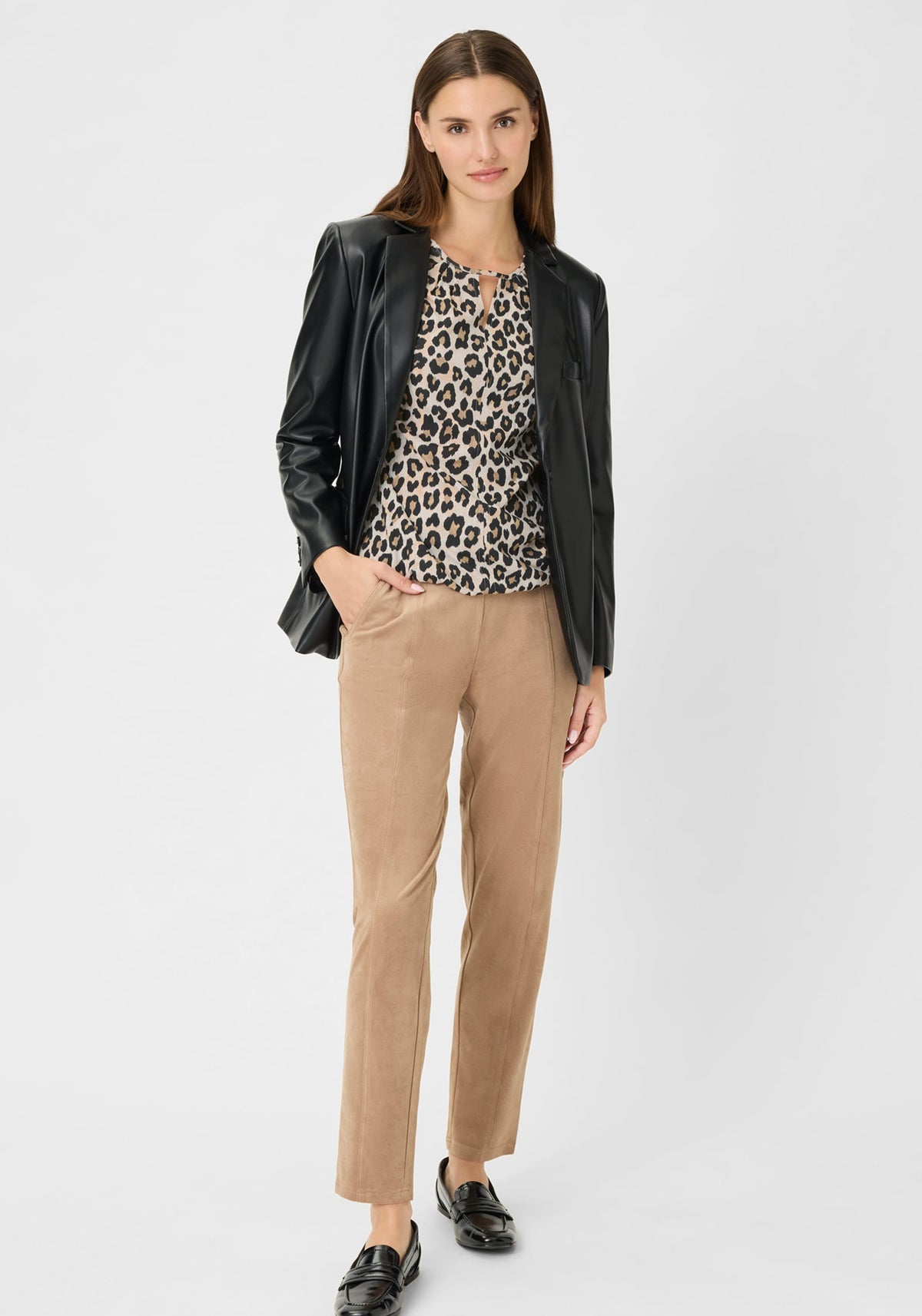 Leopard Keyhole Neck T-Shirt