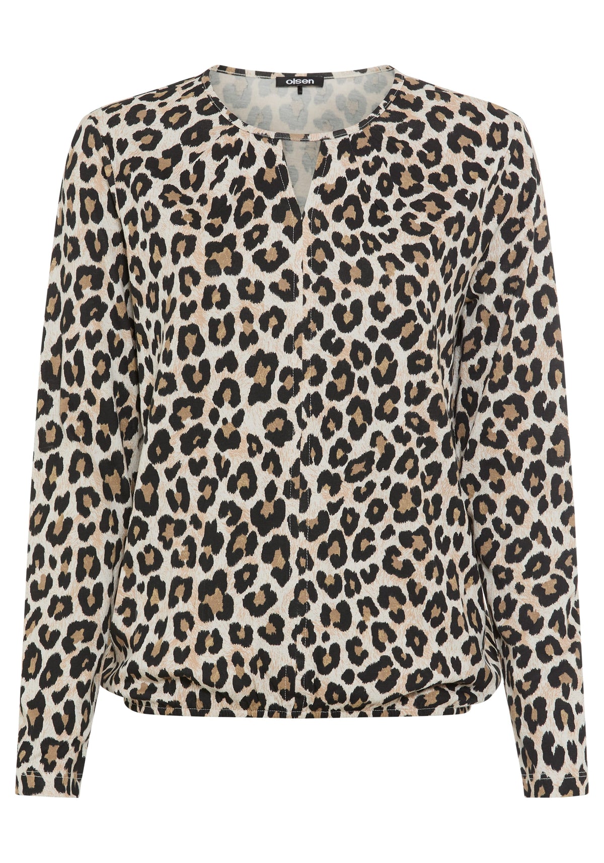 Leopard Keyhole Neck T-Shirt