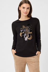 Sequin Embellished Placement Print T-Shirt