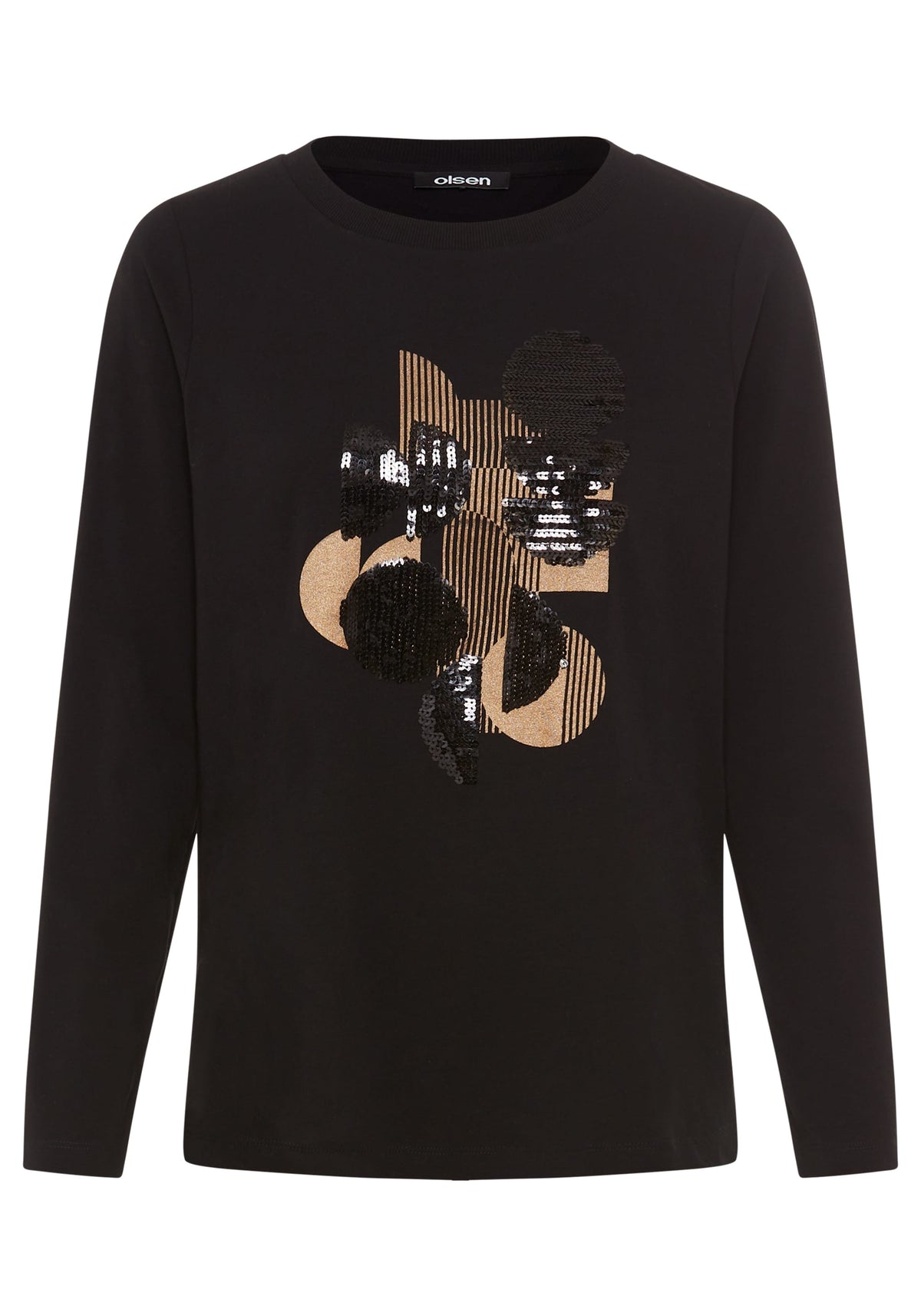 Sequin Embellished Placement Print T-Shirt