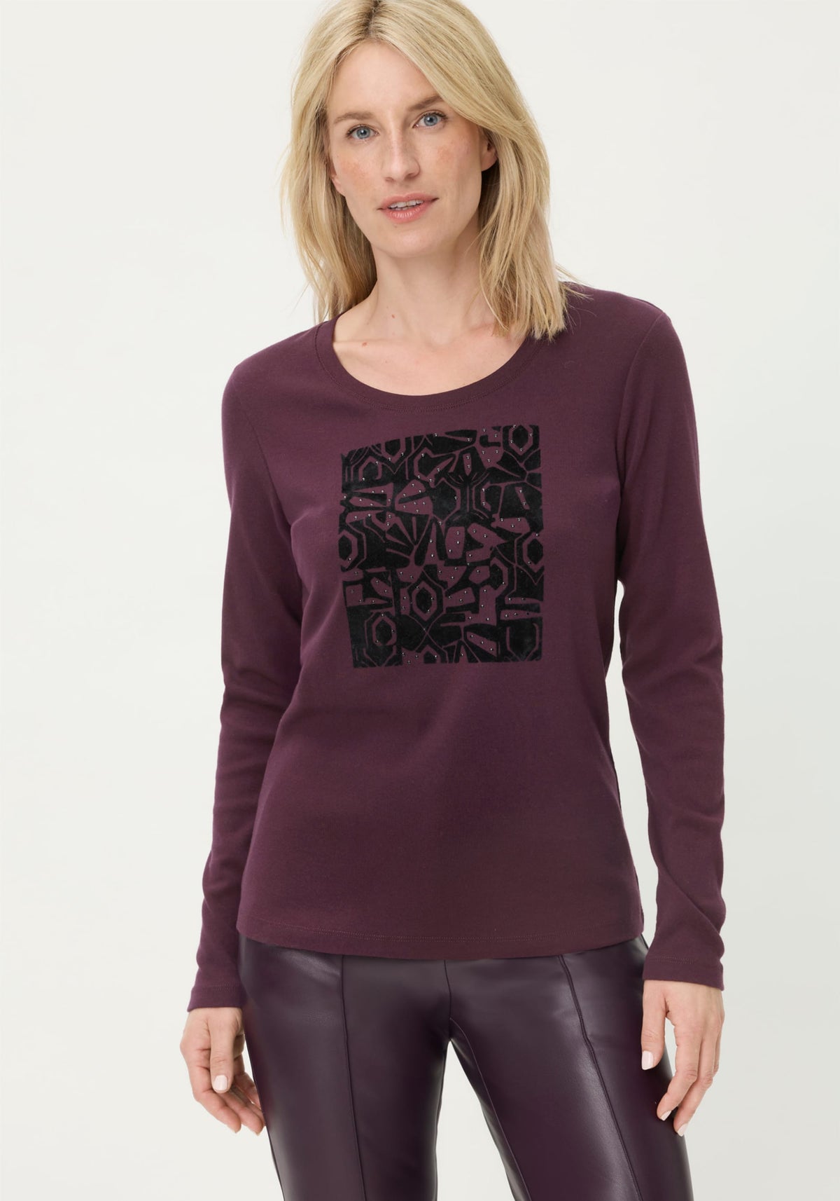 Velvet Placement Print T-Shirt