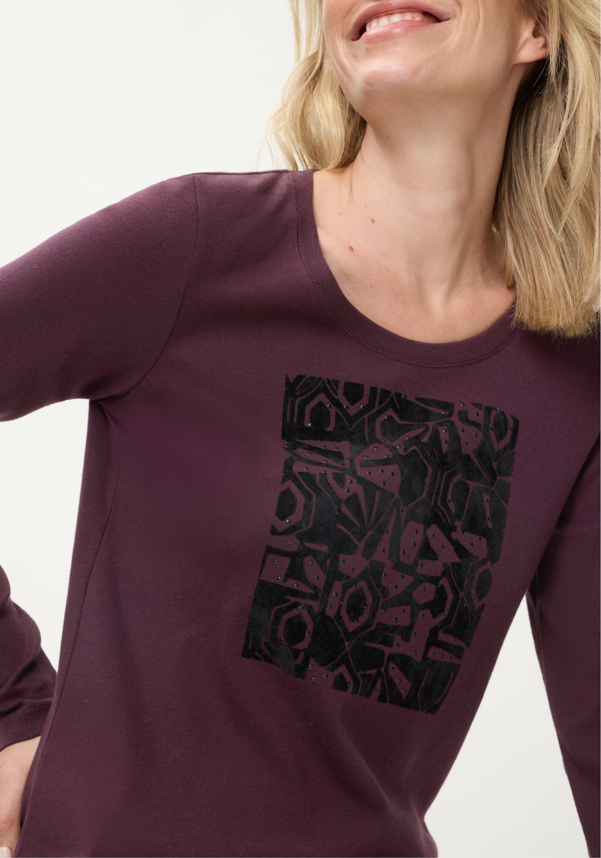 Velvet Placement Print T-Shirt