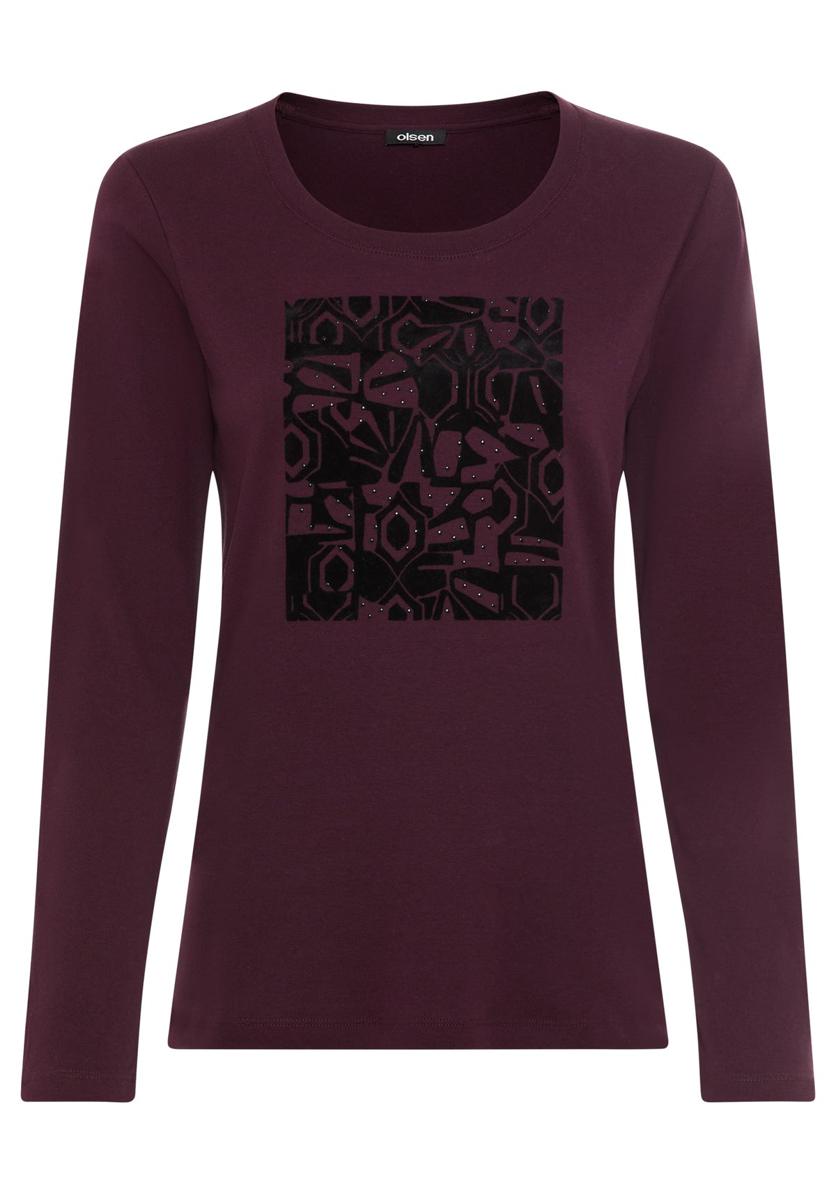 Velvet Placement Print T-Shirt