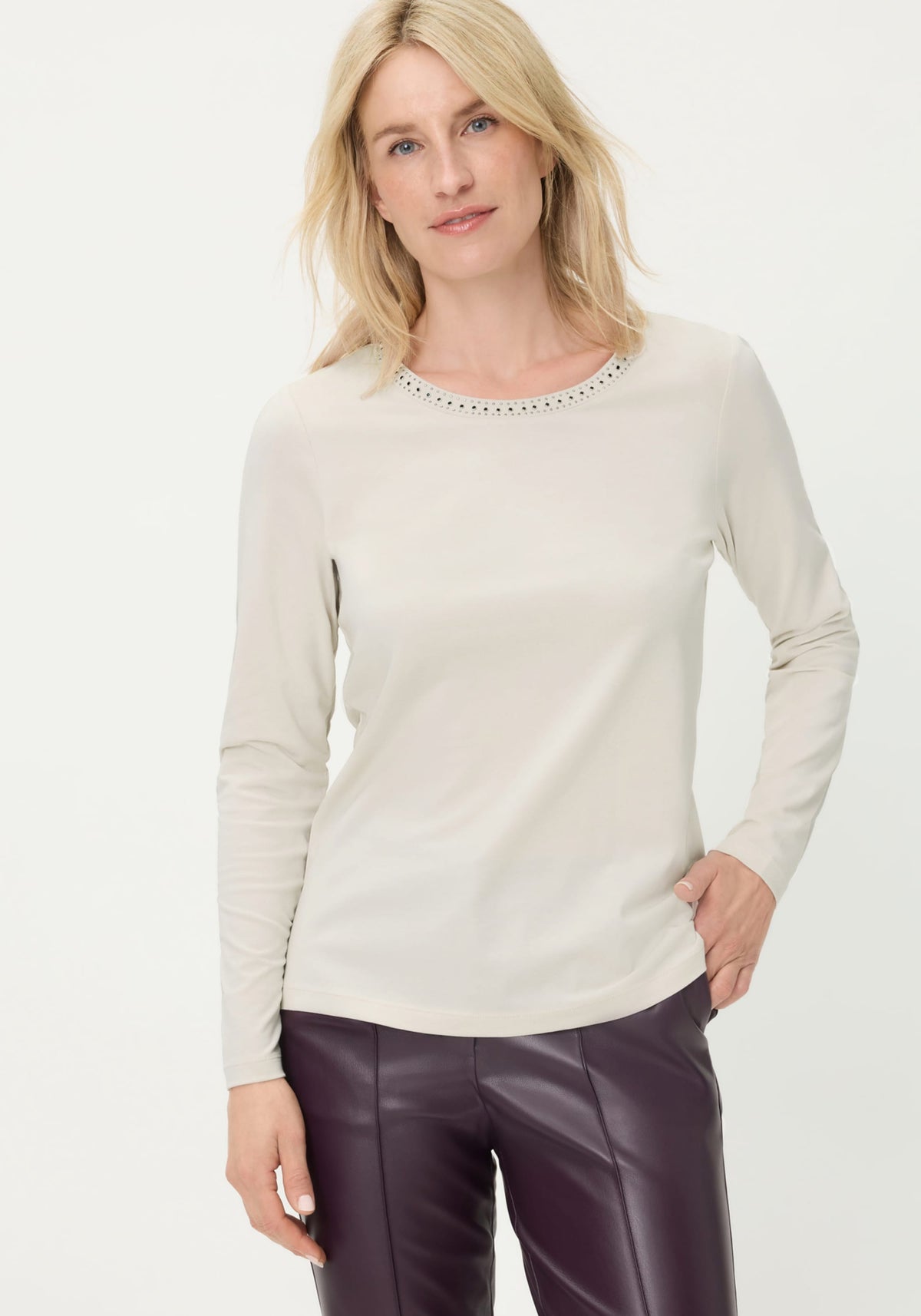 Rhinestone Trim T-Shirt