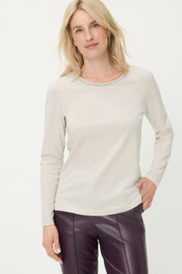 Rhinestone Trim T-Shirt