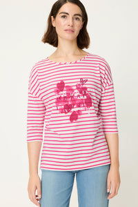 Stripe & Hearts Print T-Shirt