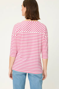 Stripe & Hearts Print T-Shirt