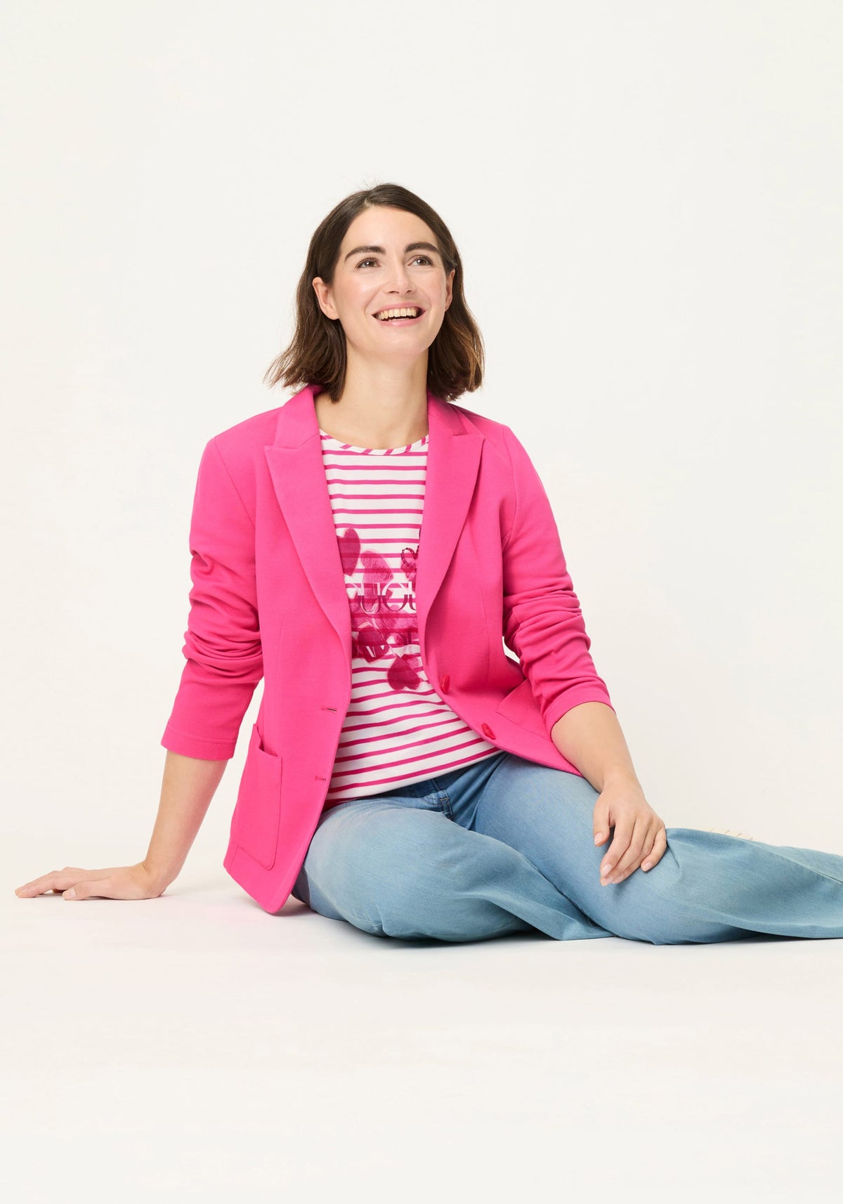 T-shirt imprimé rayures et cœurs