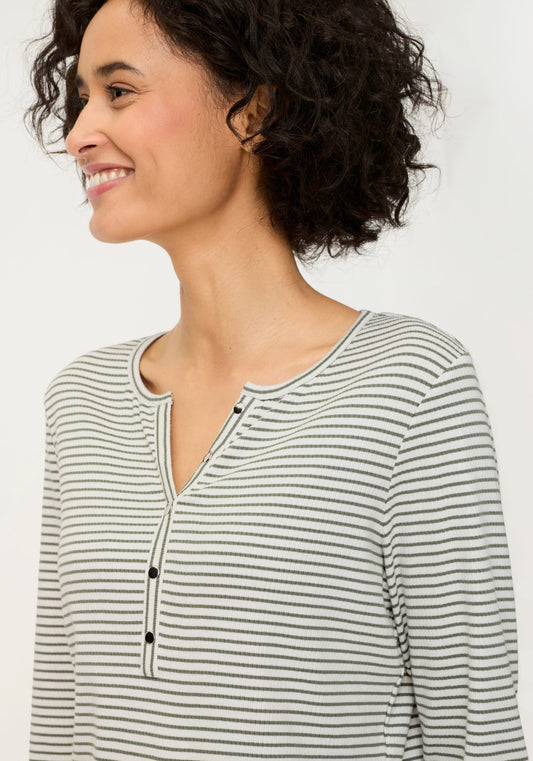 T-shirt Henley en tricot côtelé