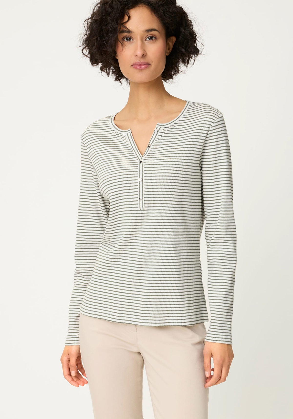 T-shirt Henley en tricot côtelé
