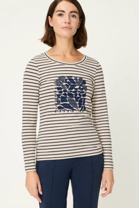 Stripe & Placement Print T-Shirt