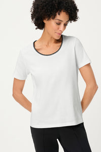 Embroidered Neck T-Shirt