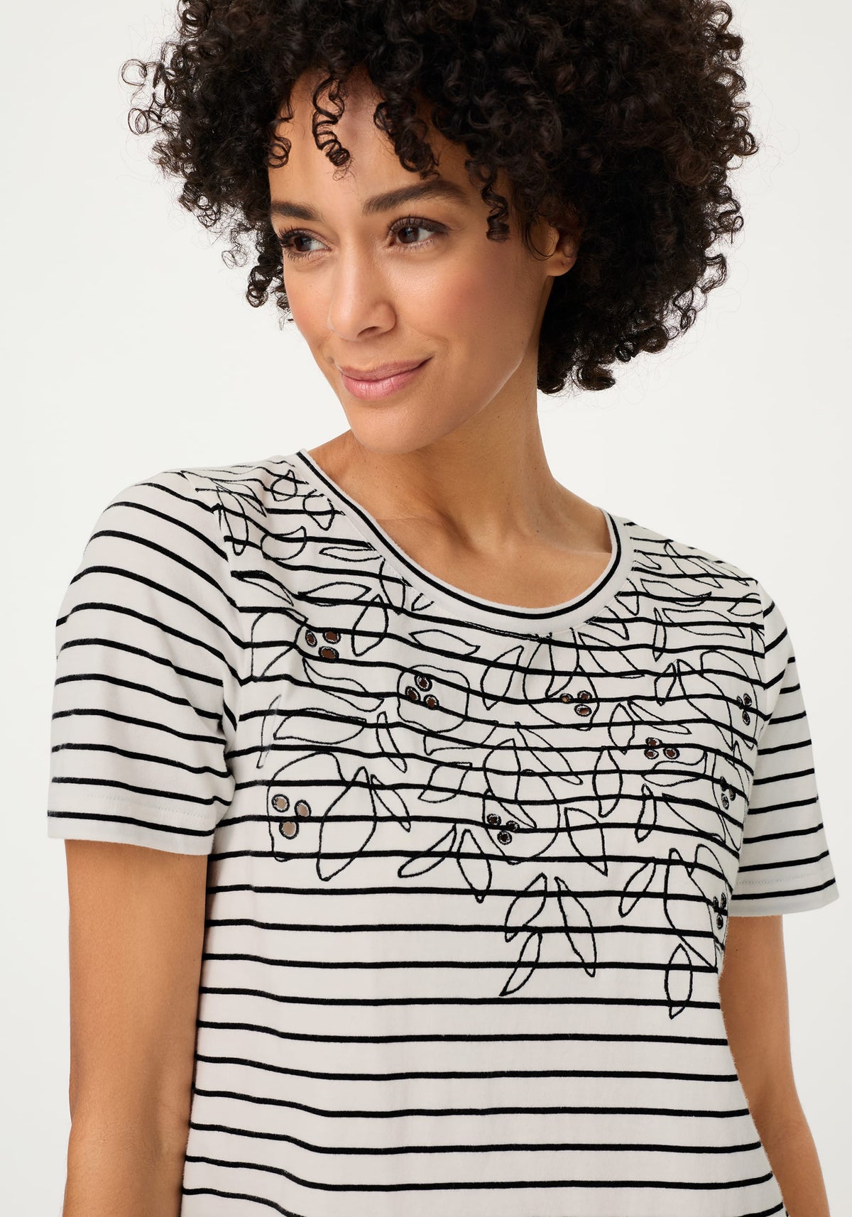 Embrodiered Stripe T-Shirt
