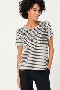 Embrodiered Stripe T-Shirt