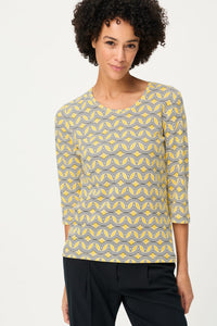 T-shirt à imprimé géométrique rétro