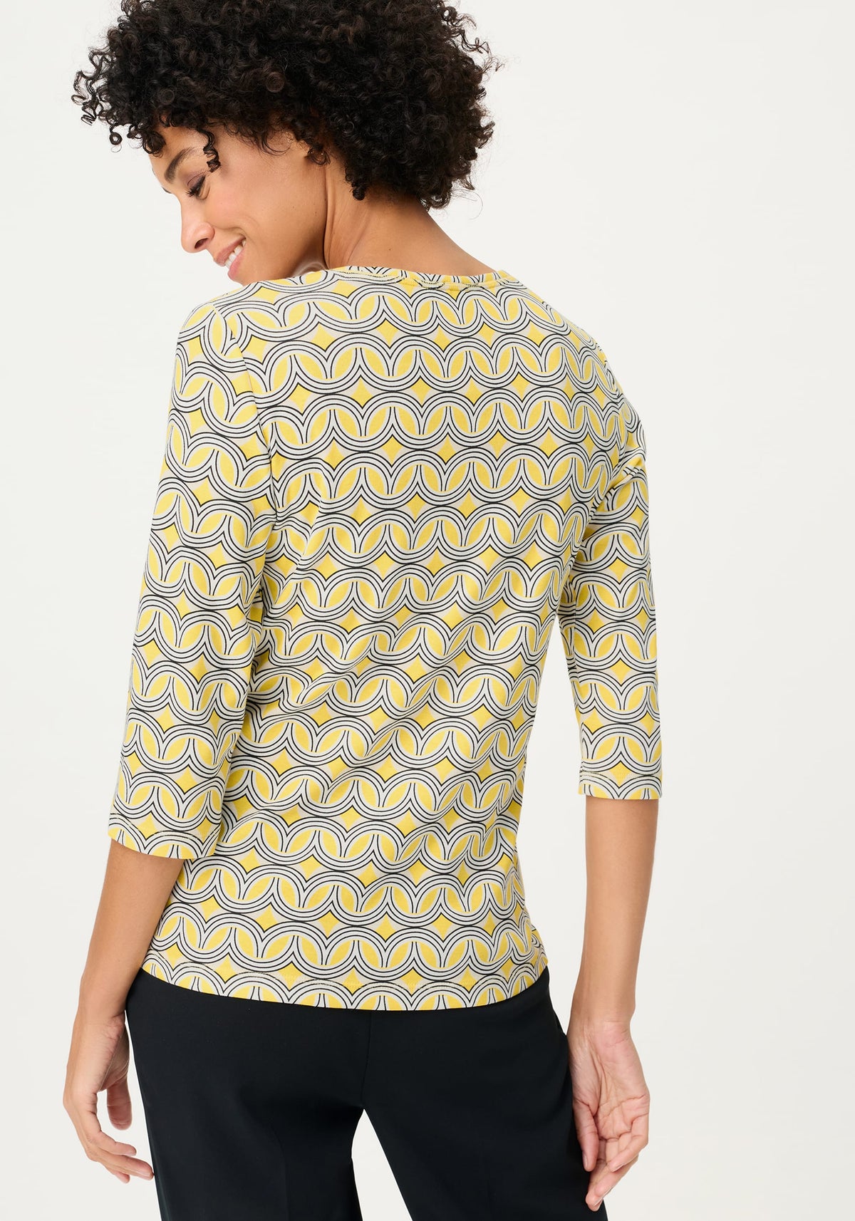 T-shirt à imprimé géométrique rétro