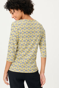 T-shirt à imprimé géométrique rétro