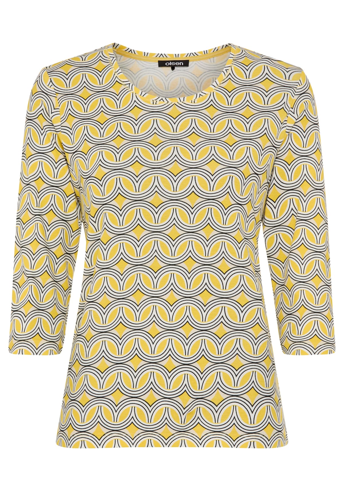 T-shirt à imprimé géométrique rétro