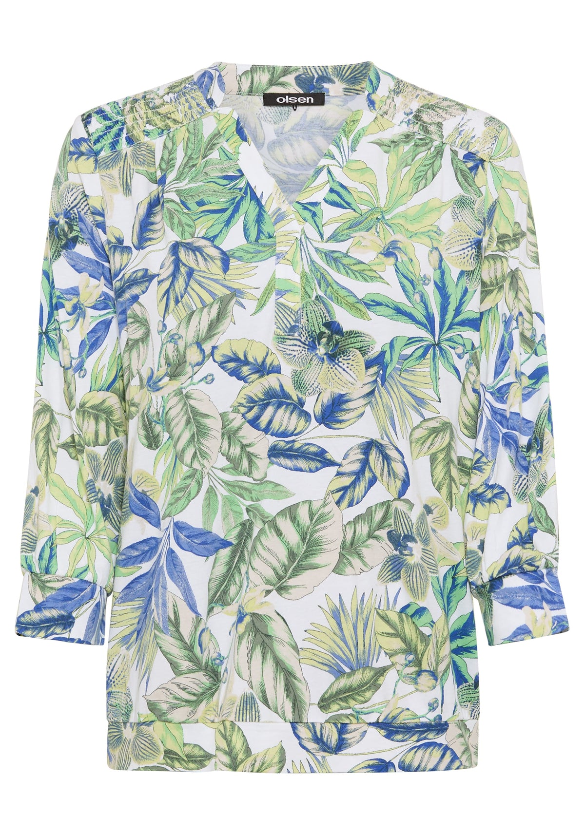 T-shirt tunique à imprimé feuilles