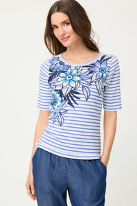 Stripe Placement Print T-Shirt