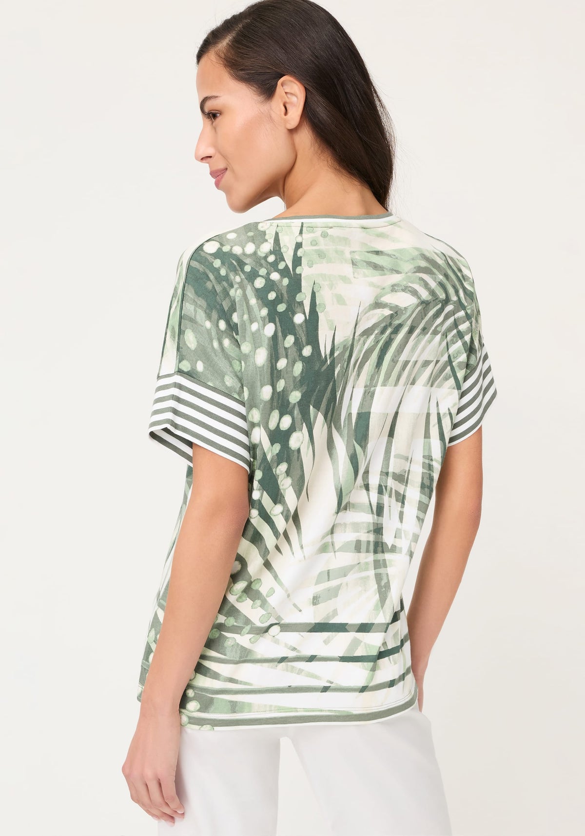 T-shirt à imprimé palmier abstrait