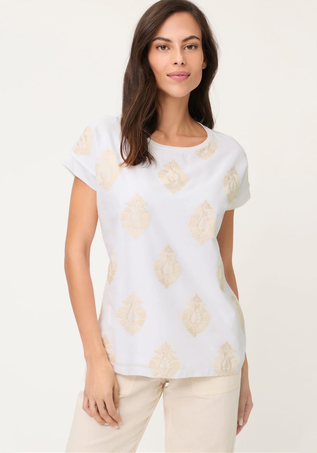 Ornamental Embroidered T-Shirt