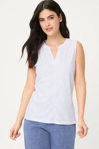 Embroidered Sleeveless Shell