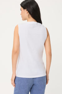 Embroidered Sleeveless Shell