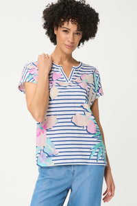 Stripe & Floral T-Shirt