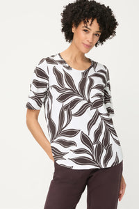 Dotted Leaf Print T-Shirt