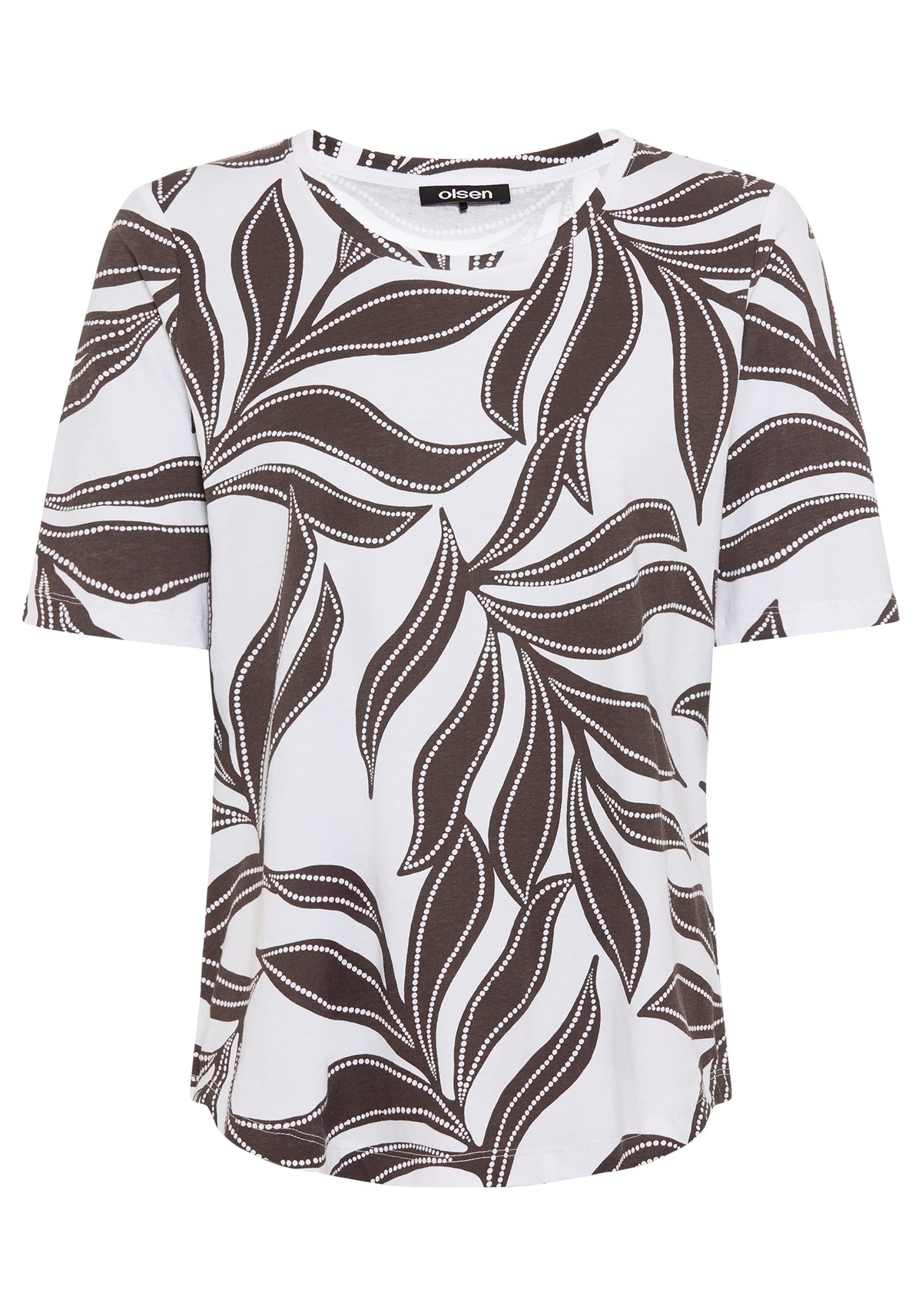 Dotted Leaf Print T-Shirt