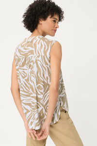 Sleeveless Neo Zebra V-Neck Shell