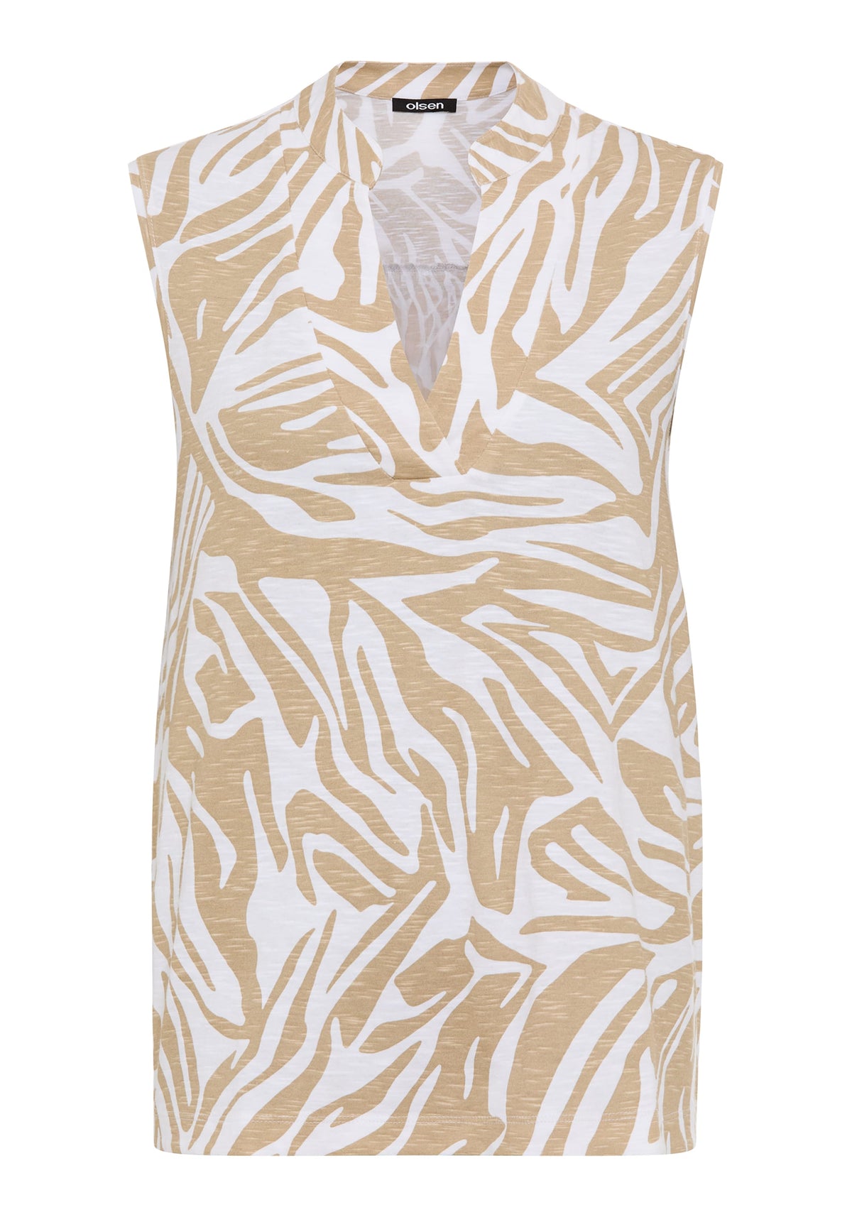 Sleeveless Neo Zebra V-Neck Shell