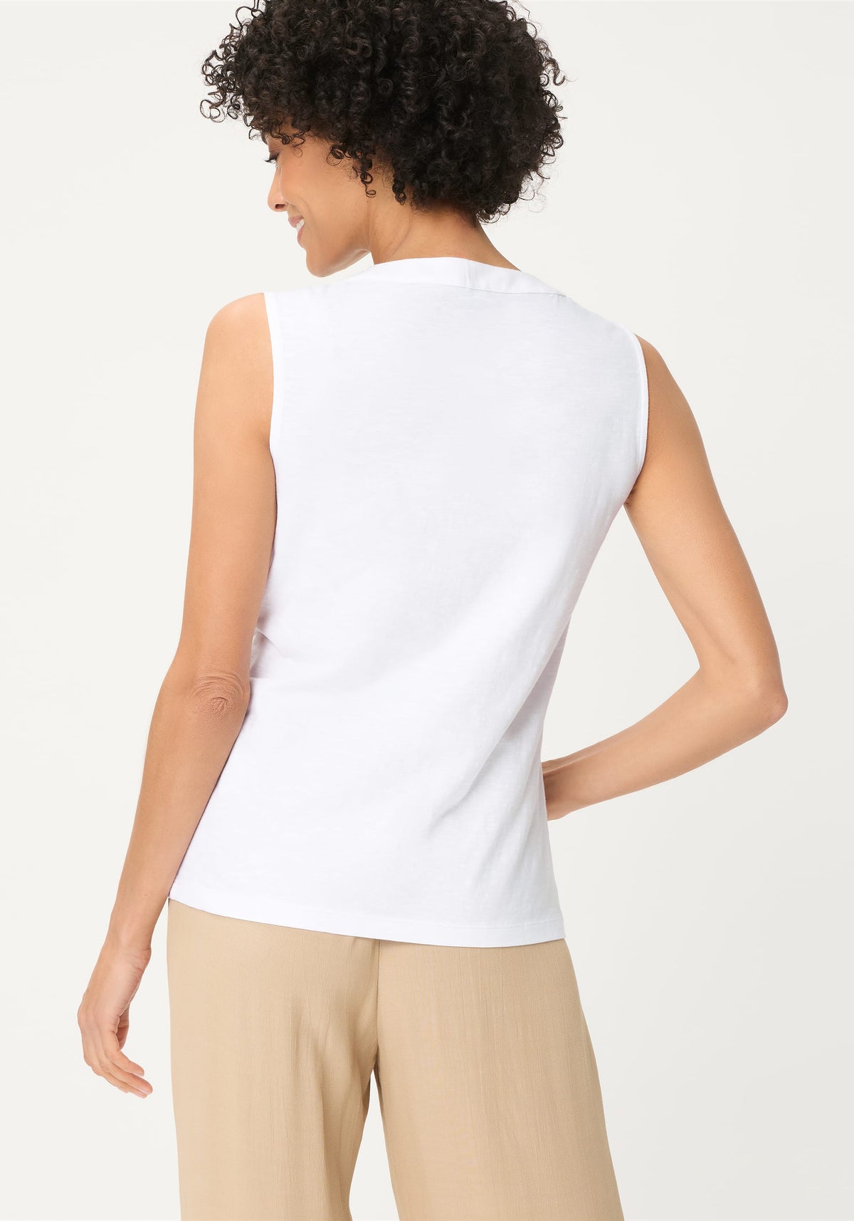 Embroidered Sleeveless Shell