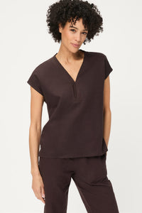 Solid Mixed Media Tunic T-Shirt
