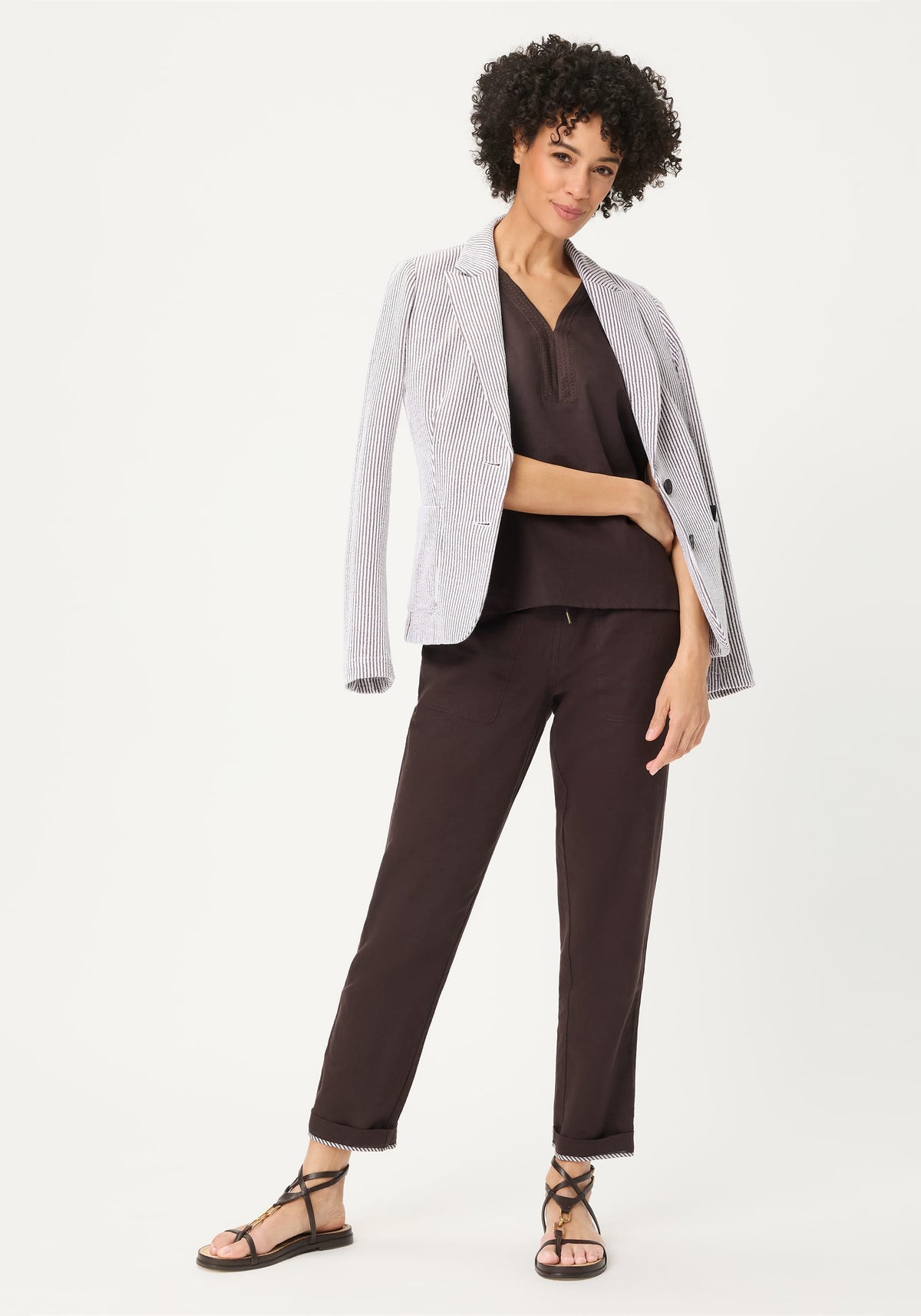 Solid Mixed Media Tunic T-Shirt