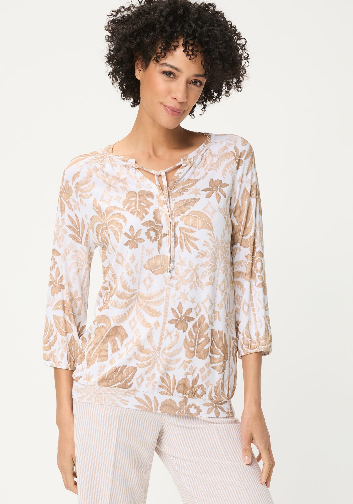 Ornamental Botanic Print Tunic T-Shirt