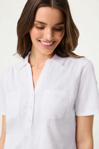 T-shirt polo Henley brodé