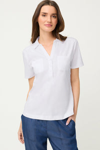 T-shirt polo Henley brodé