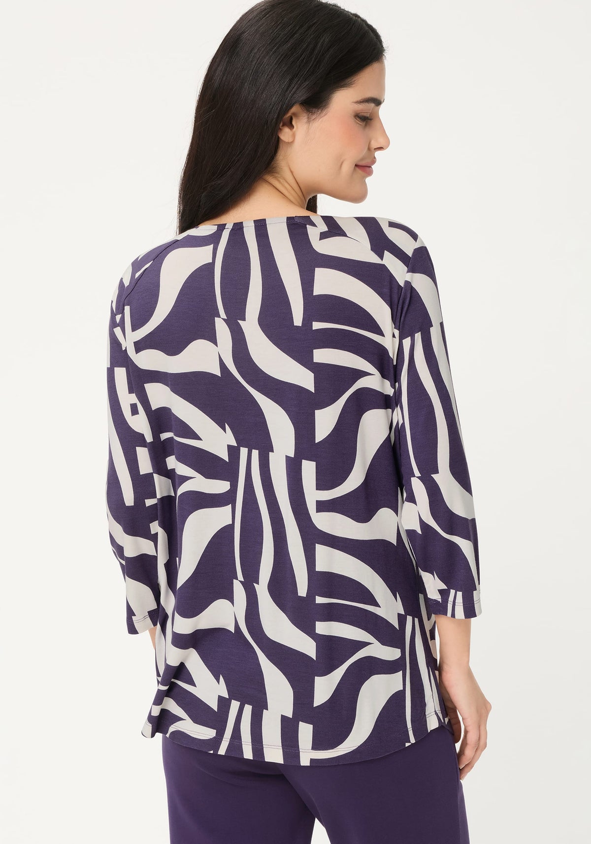 Zebra Splice Print Keyhole T-Shirt