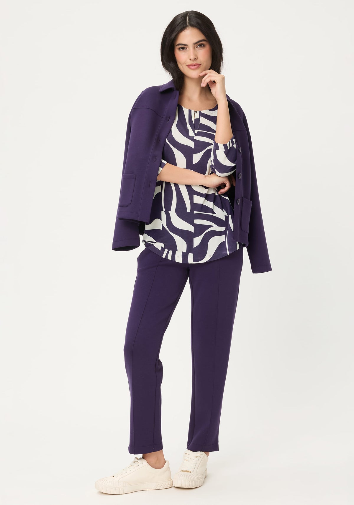 Zebra Splice Print Keyhole T-Shirt