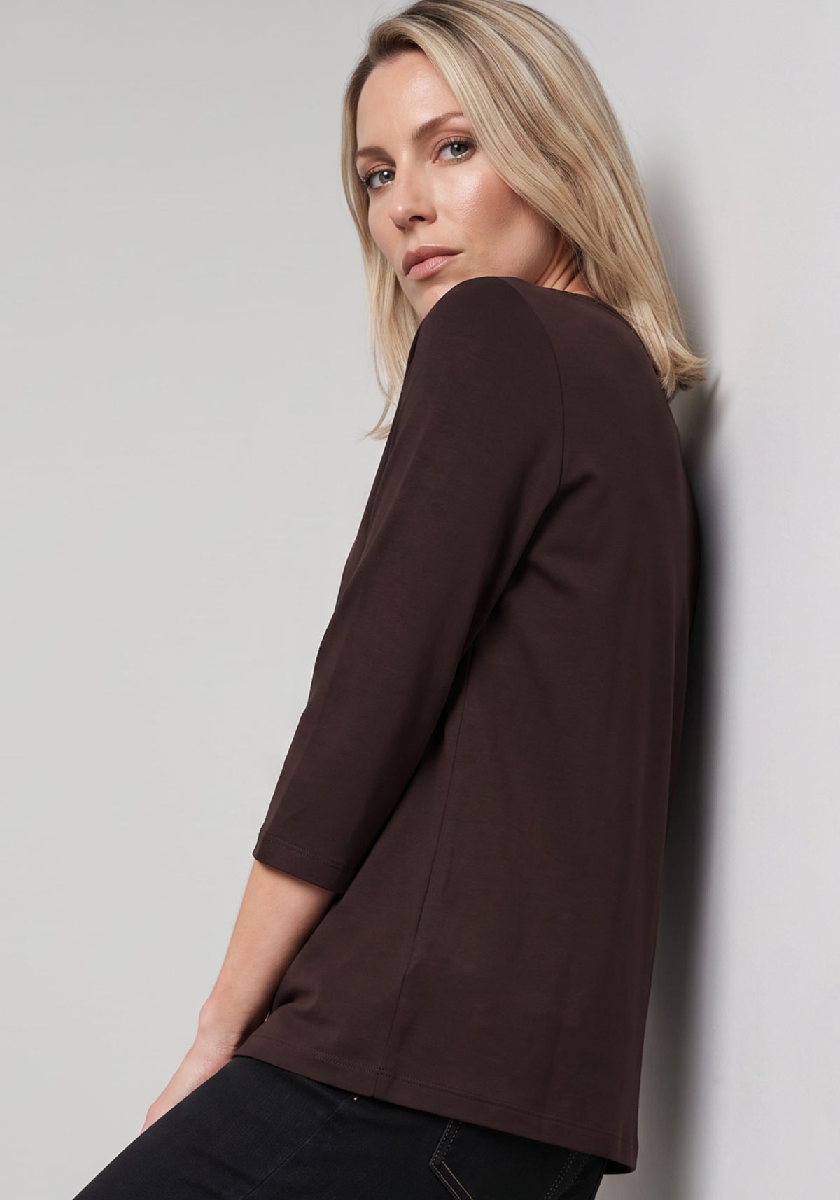 T-shirt en mélange de coton avec bordure