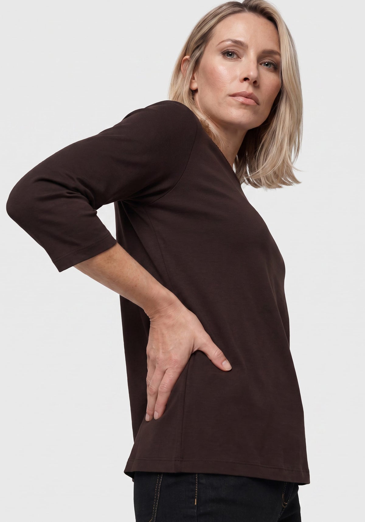 T-shirt en mélange de coton avec bordure