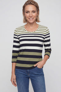 T-shirt à rayures décoré
