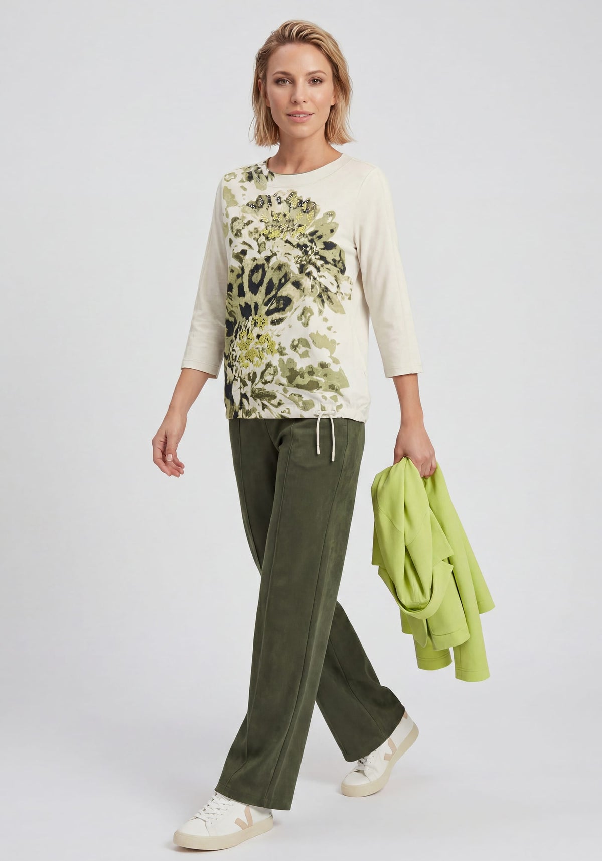 Embellished Abstract Floral T-Shirt