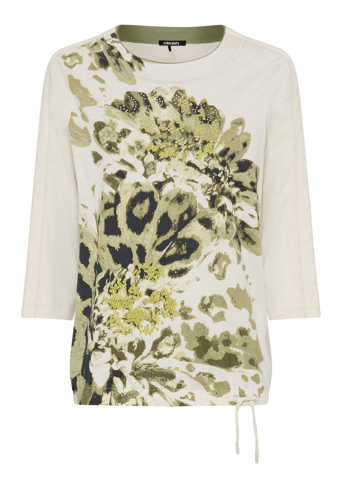 Embellished Abstract Floral T-Shirt