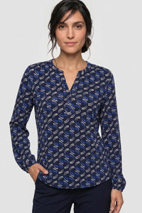 Wave Split Neck T-Shirt