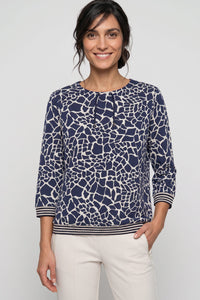 Graphic T-Shirt with Stripe Trim